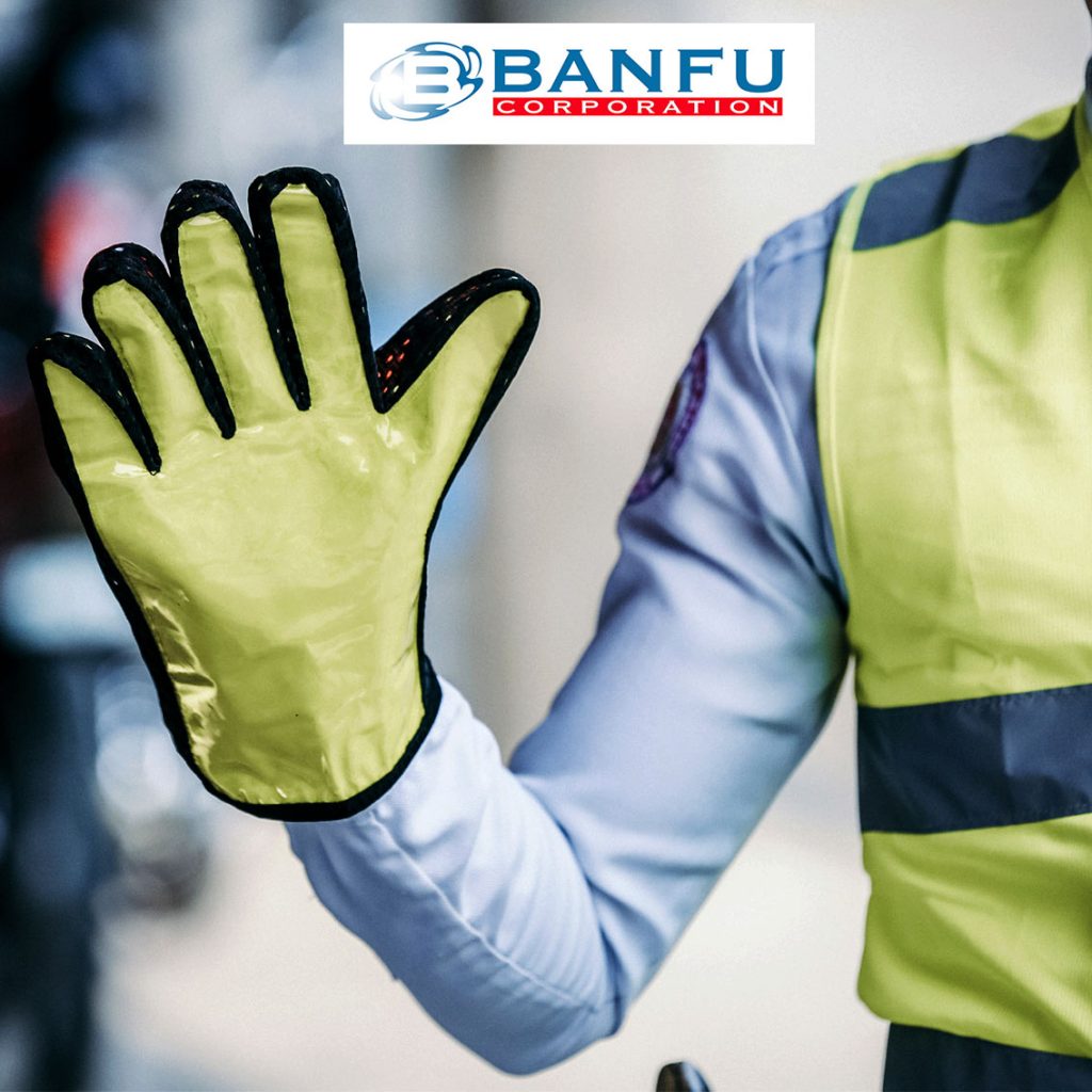 gloves yellow w person